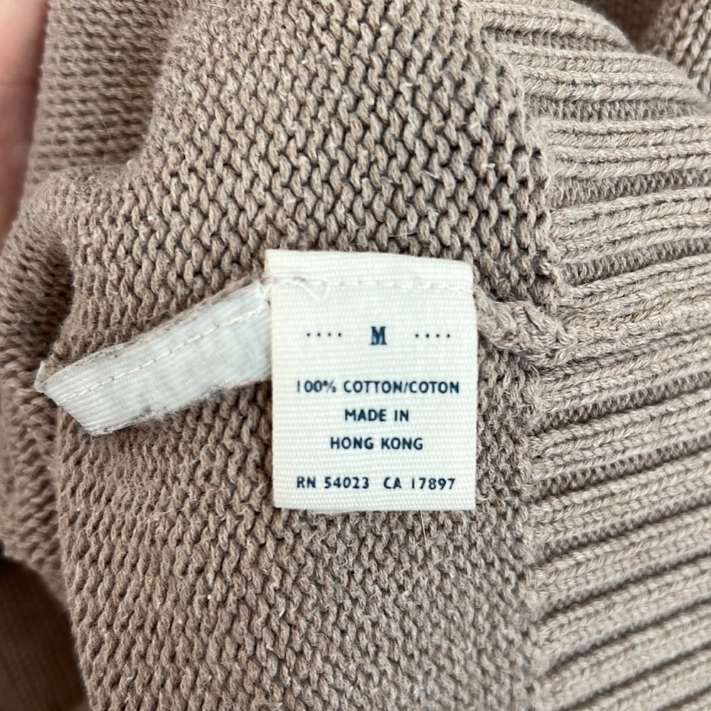 Old Navy | Mock Neck Half Button Down Sweater Ribbed Cuff Size Small Cotton Knit - Picture 5 of 7